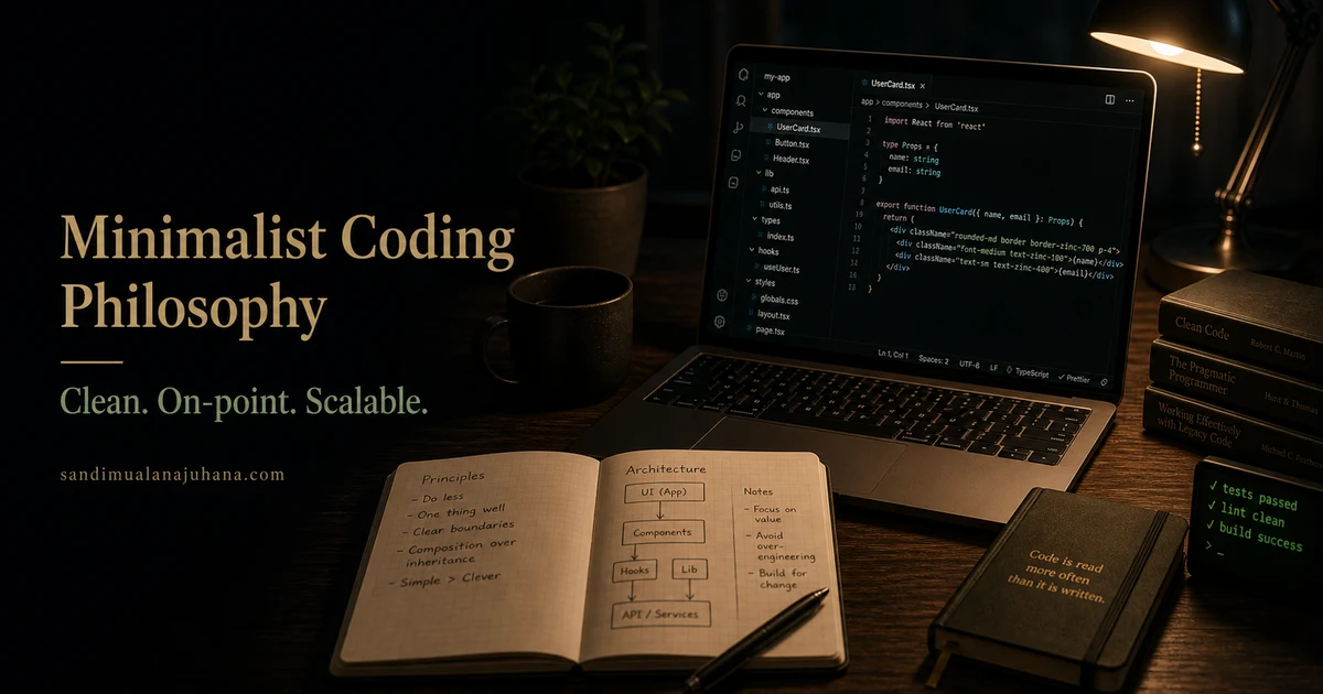 Minimalist Coding Philosophy: Clean, On-Point, and Scalable